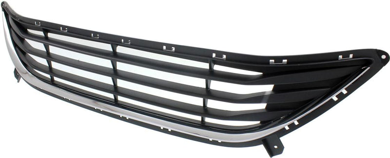 Bumper Grille Single Textured Black Chrome Plastic Capa Certified - ReplaceXL 2011-2013 Elantra
