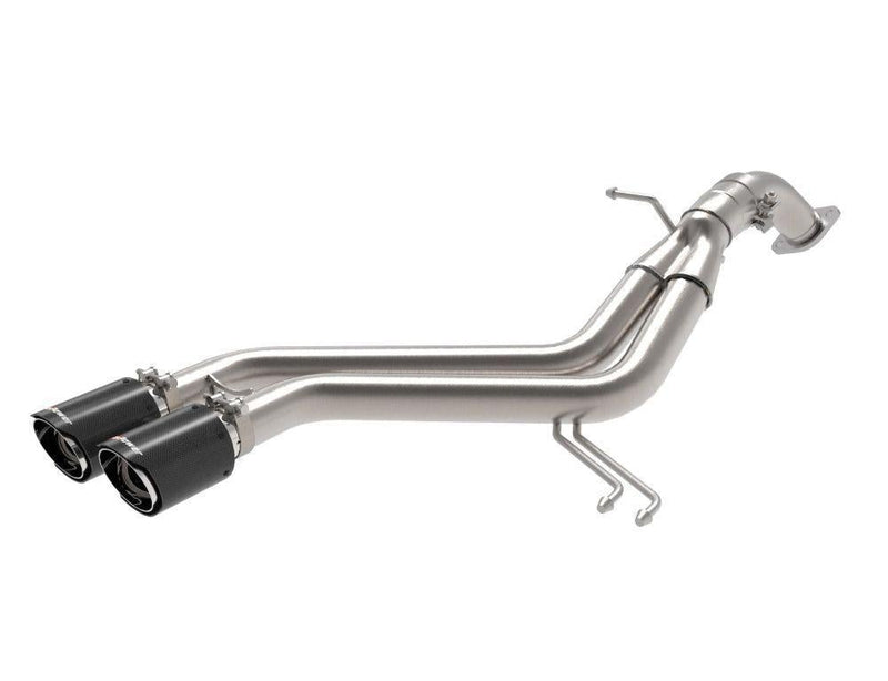 Axle Back Exhaust System 2-1/2" Stainless Tips Carbon Fiber - Takeda USA 2013-17 Hyundai Veloster 4Cyl 1.6L