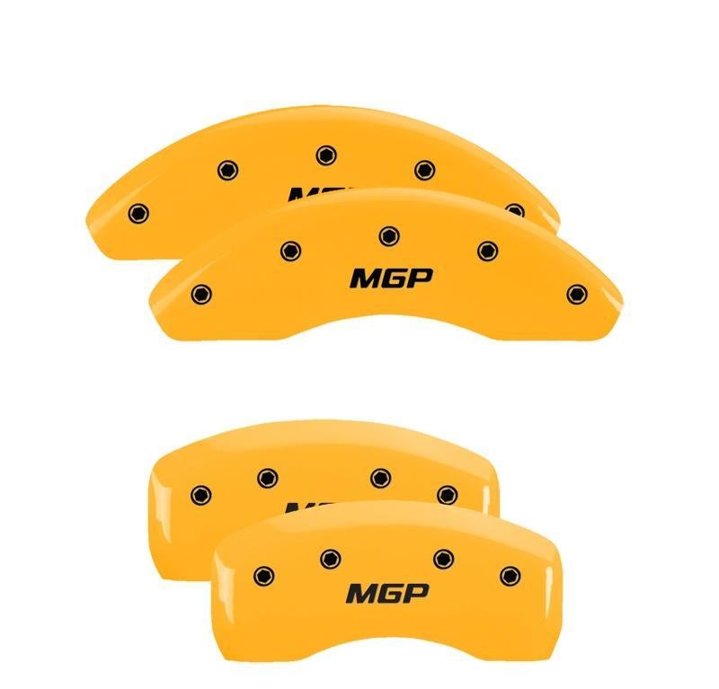 Caliper Covers Set Of 4 Yellow Finish Black - MGP Caliper Covers 2012-17 Hyundai Accent