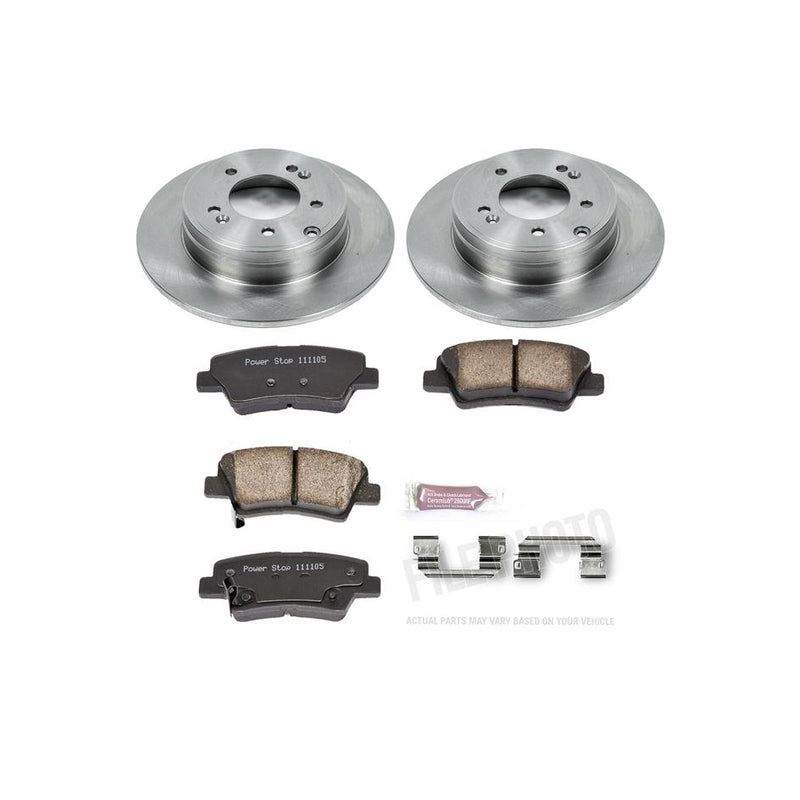Brake Disc And Pad Kit Set Of 2 Plain Surface Autospecialty By - Powerstop 2010 Sonata 4 Cyl 2.4L