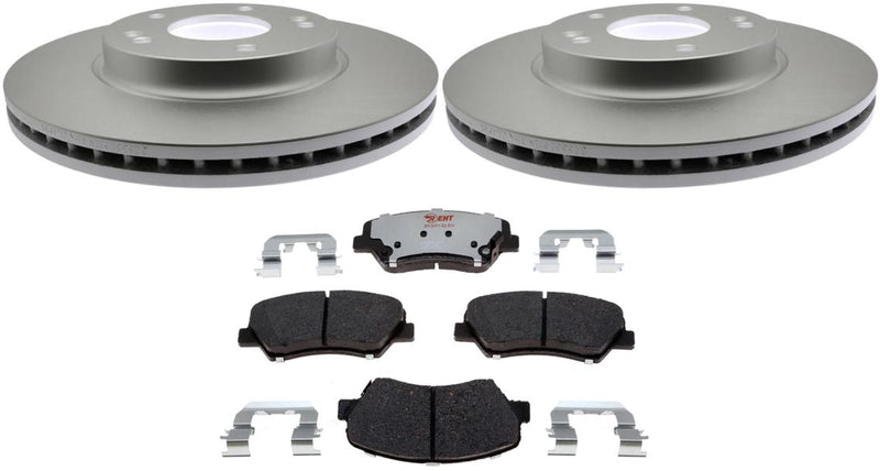 Brake Disc And Pad Kit Set Of 2 Plain Surface Element3 Eht Series - Raybestos 2013-2016 Veloster 4 Cyl 1.6L