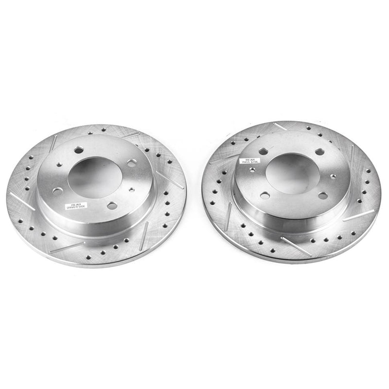 Brake Disc Left Set Of 2 Cross-drilled And Slotted Evolution Drilled & Slotted Series - Powerstop 1997-1998 Elantra 4 Cyl 1.8L