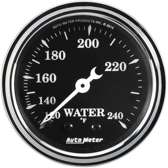 Water Temperature Gauge Single Black Old Tyme Series - Autometer Universal