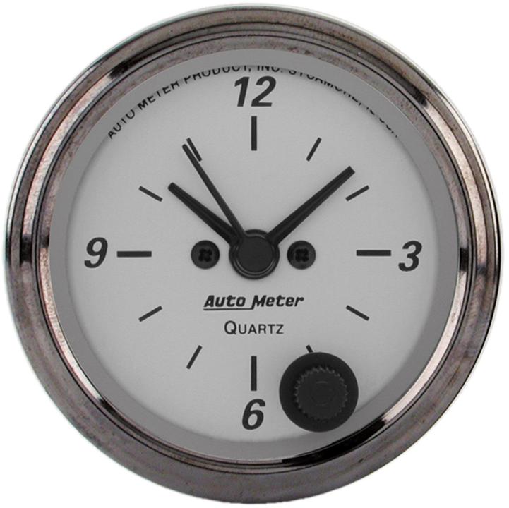 Clock Single Silver American Platinum Series - Autometer Universal