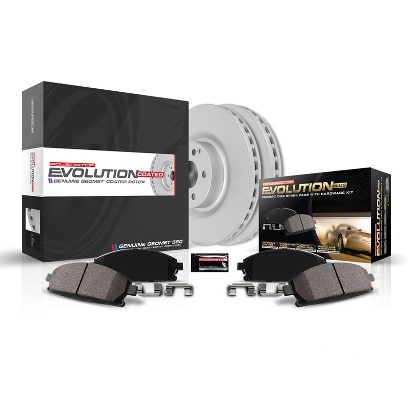 Brake Disc And Pad Kit Set Of 2 Z17 Evolution Geomet Coated - Powerstop 2009 Elantra 4 Cyl 2.0L