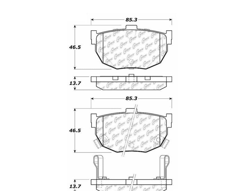 Extended Wear Rear PosiQuiet - StopTech 1997-01 Hyundai Tiburon  and more