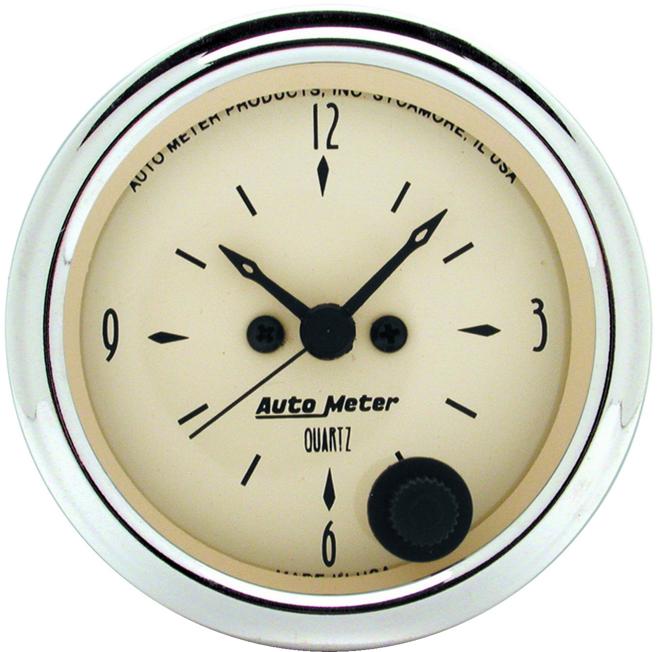 Clock Single Beige Antique Beige Series - Autometer Universal