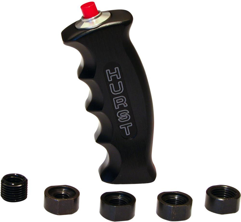 Shift Knob Single Anodized Black Aluminum Pistol-grip Series - Hurst Universal