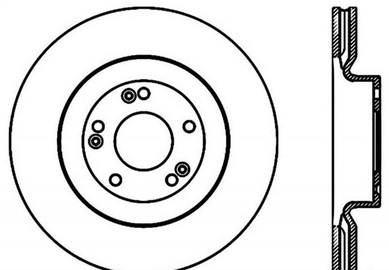 Brake Rotor Front Right Slotted - StopTech 2009-11 Hyundai Genesis Sedan V6 3.8L