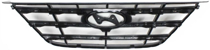 Grille Assembly Set Of 2 Black Plastic - Replacement 2009-2010 Sonata