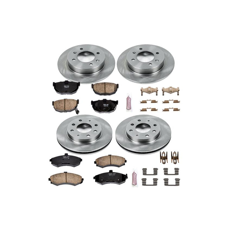 Brake Disc And Pad Kit Set Of 4 Plain Surface Oe - Powerstop 2002 Elantra 4 Cyl 2.0L