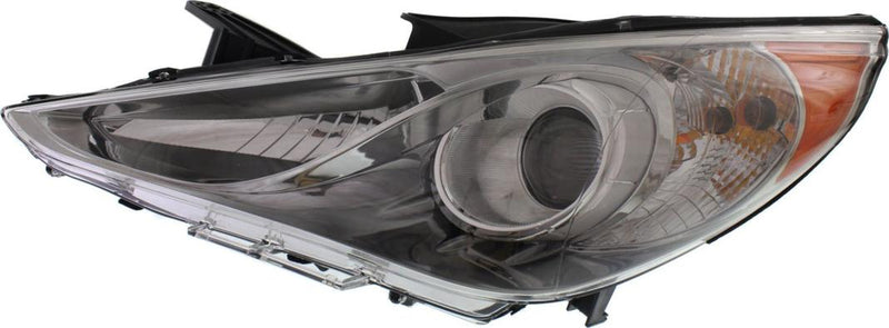 Headlight Set Of 2 Clear ; Chrome W/ Bulb(s) - Replacement 2011-2012 Sonata