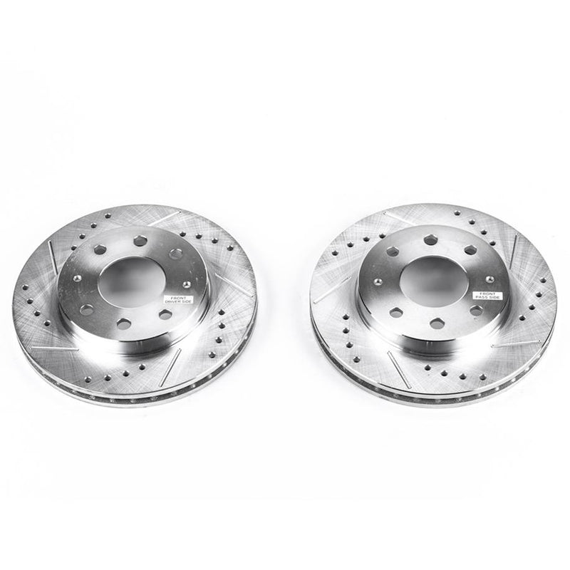 Brake Disc Left Set Of 2 Cross-drilled And Slotted Evolution Drilled & Slotted Series - Powerstop 1998 Elantra 4 Cyl 1.8L