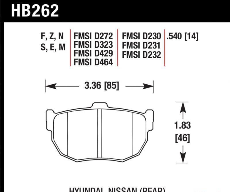 Disc Brake Pad Rear - Hawk Performance 2003-04 Hyundai Tiburon  and more