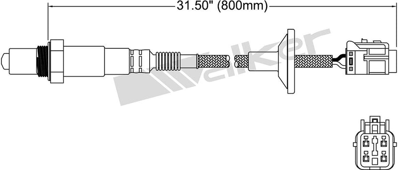 Oxygen Sensor Single Aftermarket Base Sensor - Walker Products 2011-2013 Elantra 4 Cyl 1.8L