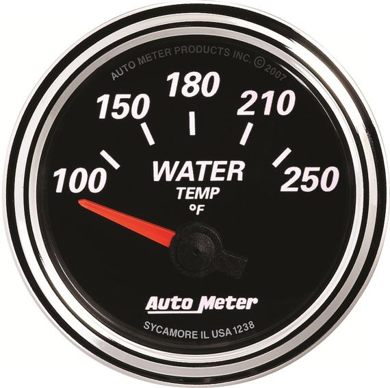 Water Temperature Gauge Single Black Designer Black Ii Series - Autometer Universal