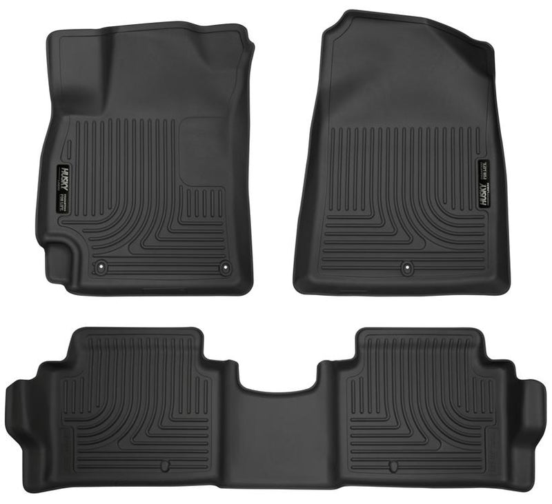 Floor Mats 1st 3 Pieces Black Rubberized&thermoplastic Weatherbeater Series - Husky Liners 2017 Elantra