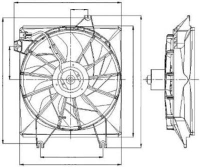 Cooling Fan Assembly Right Single Oe - GPD 1996-1998 Elantra 4 Cyl 1.8L