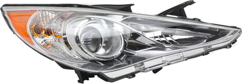 Headlight Set Of 2 Clear ; Chrome W/ Bulb(s) - Replacement 2011-2012 Sonata