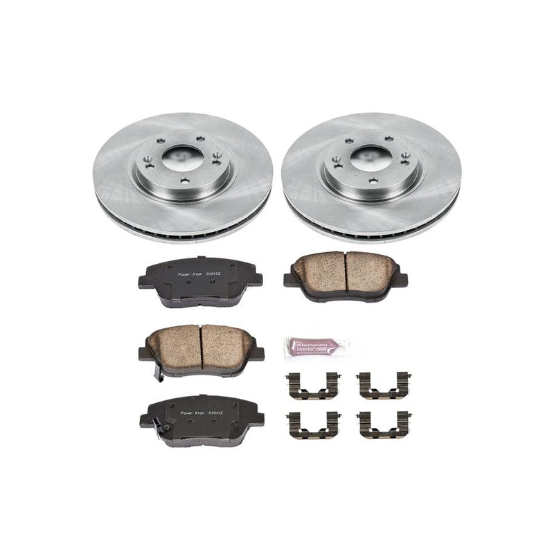 Brake Disc And Pad Kit Set Of 2 Plain Surface Oe - Powerstop 2010 Sonata 4 Cyl 2.4L