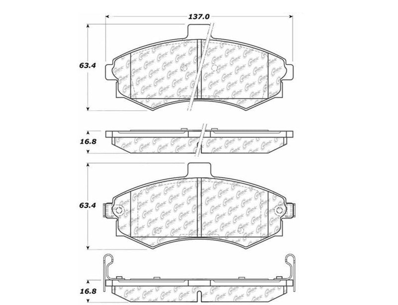 Pads Front Ceramic PosiQuiet 105.09410 - StopTech 2002-05 Hyundai Elantra