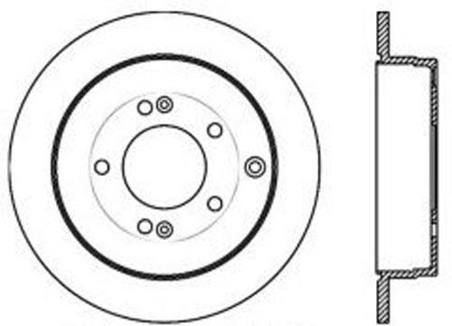 Brake Disc Left Single Plain Surface Premium Series - Centric Parts 2006-2007 Azera