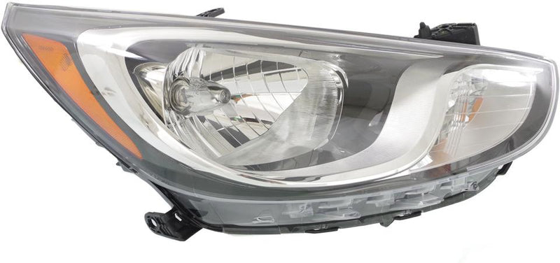Headlight Right Single Clear W/ Bulb(s) - Replacement 2012-2014 Accent