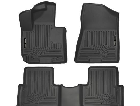 Floor Liners Front & 2nd Row Black Weatherbeater - Husky Liners 2016-18 Hyundai Tucson
