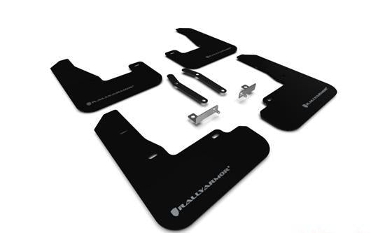 Mud Flap Black w/ Logo Silver - Rally Armor 2019-20 Hyundai Elantra