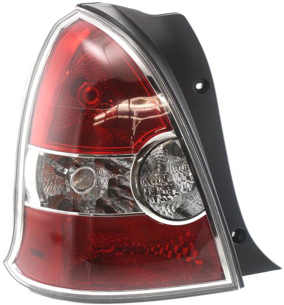 Tail Light Left Single Clear Red W/ Bulb(s) - Replacement 2008 Accent
