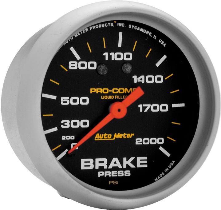 Brake Pressure Gauge Single Black Pro-comp Series - Autometer Universal