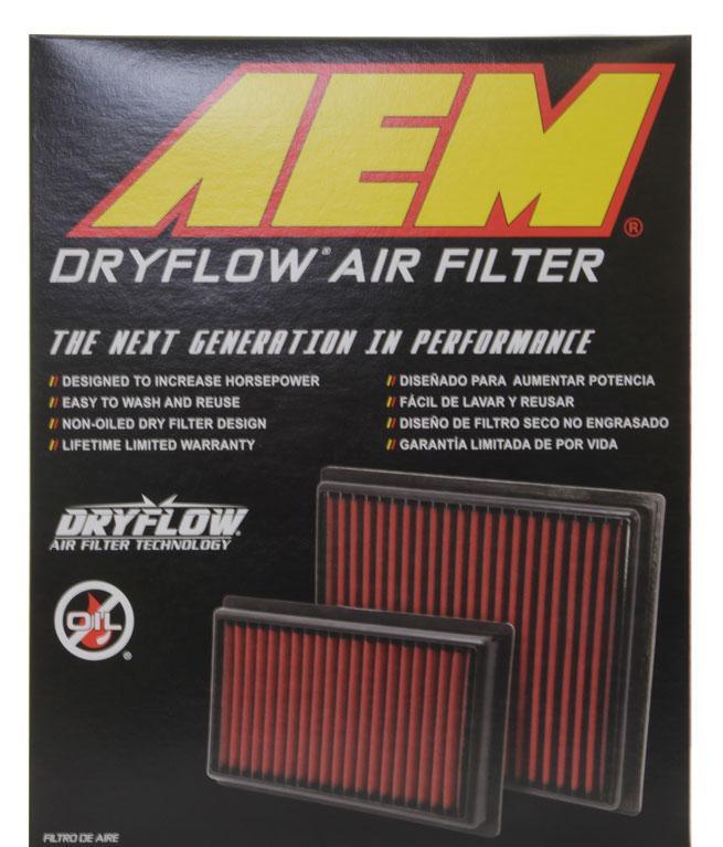 Air Filter Induction Dryflow - AEM Intakes 2015-16 Hyundai Genesis Sedan V6 3.8L and more