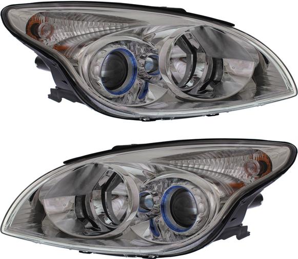 Headlight Set Of 2 Clear W/ Bulb(s) - Replacement 2010-2012 Elantra