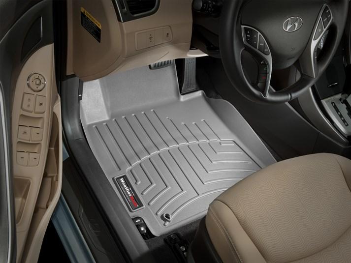 Floor Mats 1st 2 Pieces Gray Thermoplastic Digitalfit Series - Weathertech 2011-2013 Elantra