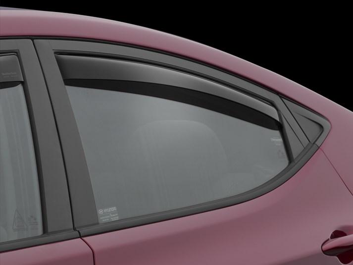 Window Visor Set Of 2 Smoke Acrylic Deflector Series - Weathertech 2011-2013 Elantra