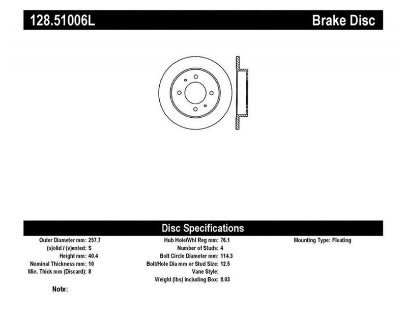 Brake Rotor Rear Left Cross Drilled - StopTech 1997-01 Hyundai Tiburon  and more