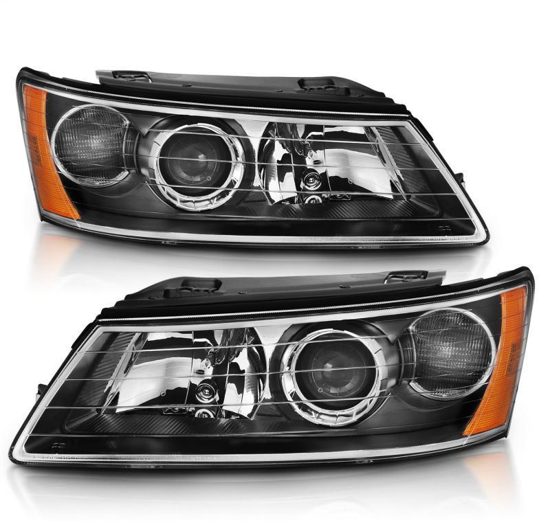 Projector Headlight Set - ANZO USA 2006-09 Hyundai Sonata