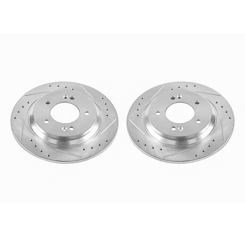 Brake Disc Set Of 2 Cross-drilled And Slotted Evolution Drilled & Slotted Series - Powerstop 2015-2018 Sonata 4 Cyl 1.6L