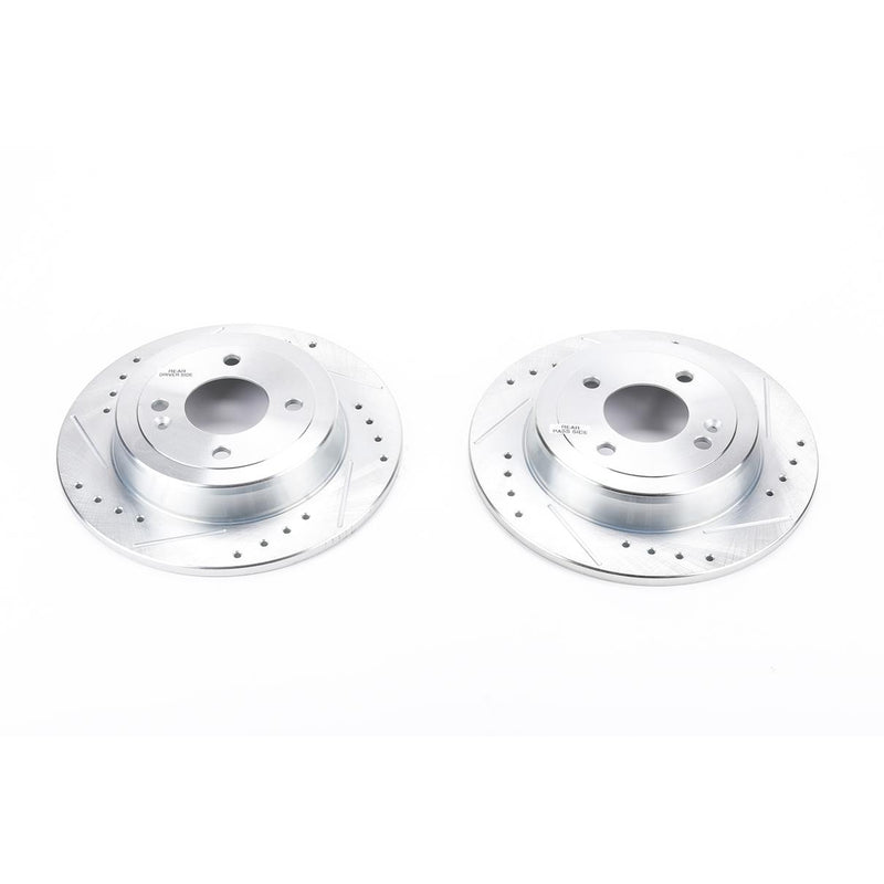Brake Disc Left Set Of 2 Cross-drilled And Slotted Evolution Drilled & Slotted Series - Powerstop 2015 Accent 4 Cyl 1.6L