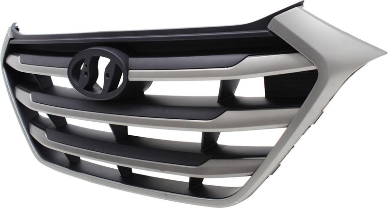 Grille Assembly Single Silver Black Plastic Capa Certified - Replacement 2016-2017 Tucson