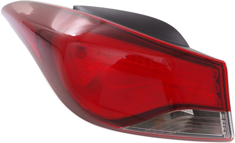 Tail Light Left Single Clear Red Sedan W/ Bulb(s) - Replacement 2014-2016 Elantra