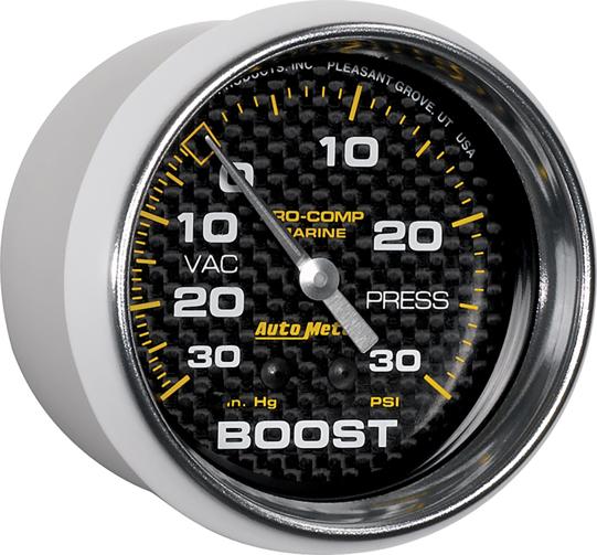 Boost Gauge Single Marine Series - Autometer Universal