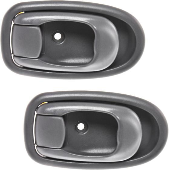 Interior Door Handle Set Of 2 Gray W/ Door Lock Button - Replacement 1999 Elantra 4 Cyl 2.0L