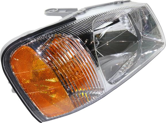 Headlight Right Single Clear W/ Bulb(s) - Replacement 2000-2002 Accent