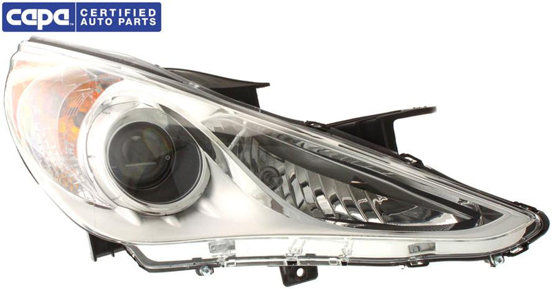 Headlight Right Single Clear ; White Capa Certified W/ Bulb(s) - Replacement 2011-2012 Sonata