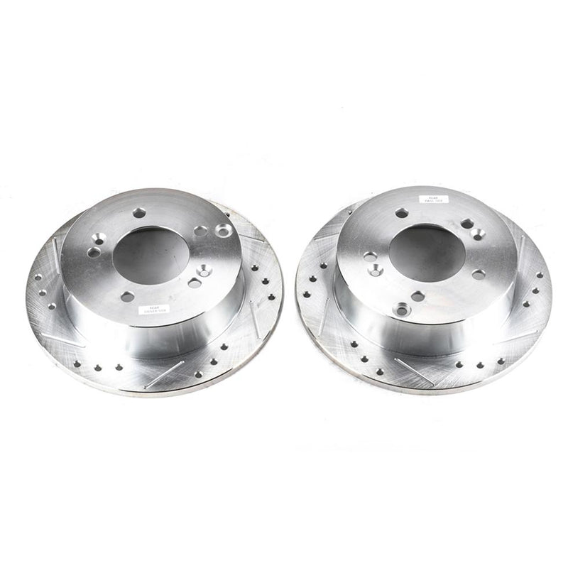 Brake Disc Left Set Of 2 Cross-drilled And Slotted Evolution Drilled & Slotted Series - Powerstop 2005-2006 Tucson 4 Cyl 2.0L