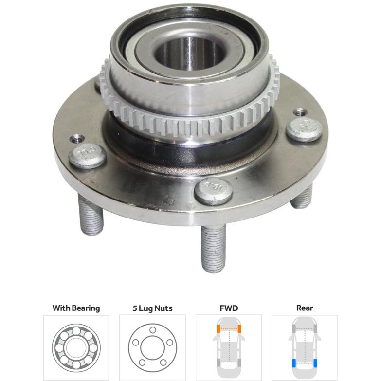 Wheel Hub Set Of 2 W/ Bearing - TrueDrive 2005-2006 Tucson 4 Cyl 2.0L