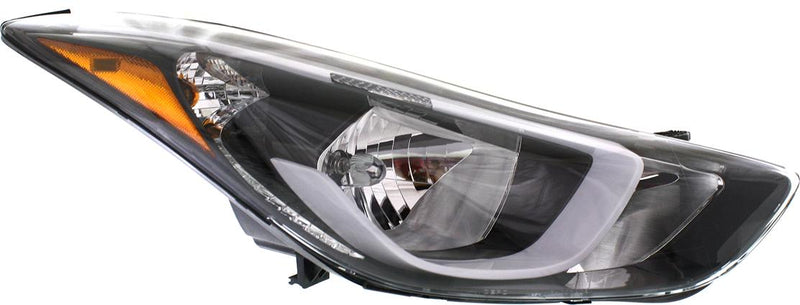 Headlight Right Single Clear W/ Bulb(s) - Replacement 2014-2016 Elantra