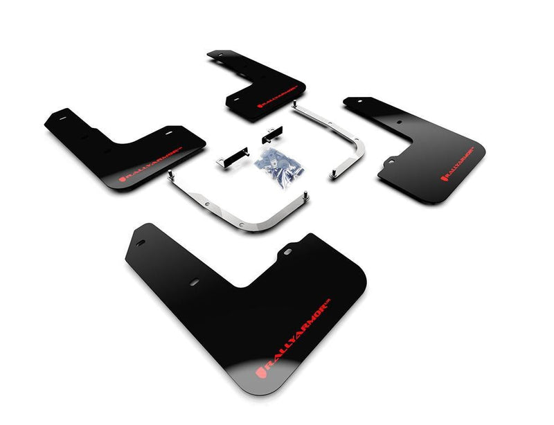 Mud Flap Black w/ Logo Red MF57-UR-BLK/- Rally Armor 2019-21 Hyundai Veloster - Rally Armor 2019-21 Hyundai Veloster