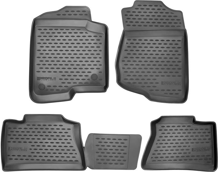 Floor Mats 1st 4 Pieces Black Rubberized Polymer Profile Series - Westin Universal
